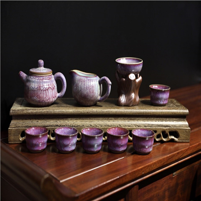 鈞瓷茶具-姹紫嫣紅