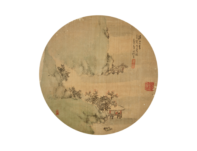 謝蘭生  山水圖團(tuán)扇
