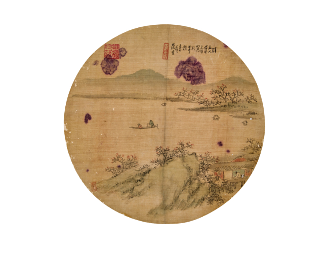 謝蘭生  山水圖團(tuán)扇