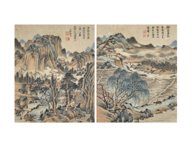 黎簡  山水圖兩幅