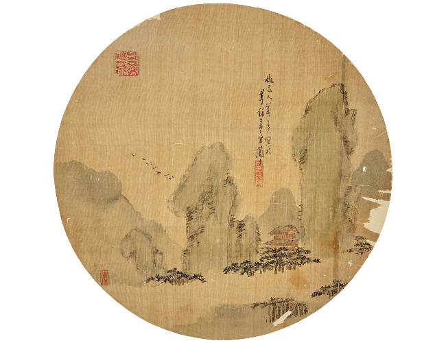 謝蘭生  山水圖團(tuán)扇