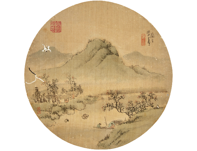 謝蘭生  山水圖團(tuán)扇