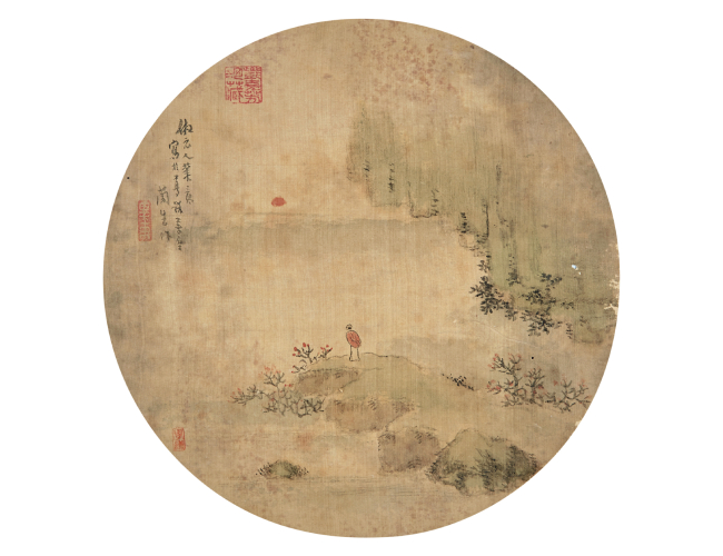 謝蘭生  山水圖團(tuán)扇